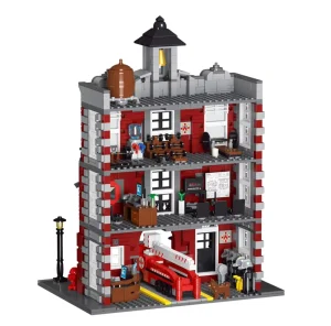 Modern Fire Station Firefighter Department Building Blocks Educational Toy ABS Plastic 40 Piece Age 8 13
