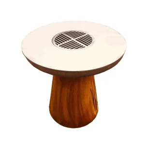 Modern Portable Corten Steel Fire Pit Table High-Durable Firewood Cooktop Rust Finish Outdoor Garden Party Firewood Cooking