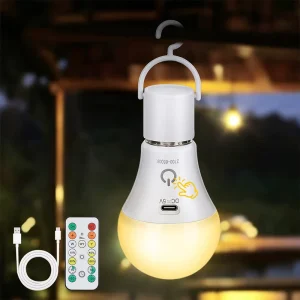 Modern Rechargeable Bulb LED Emergency Light Dimmable Tri-color Touch or Remote Control for Outdoor Indoor Lighting