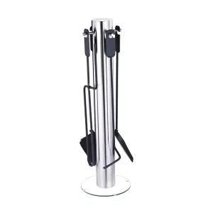 Modern Steel Fireplace Tool Set with High Temperature Painted Finish Fire Poker Log Holder Indoor Outdoor Use Custom Logo Option