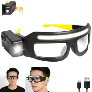 Motion Sensor LED Headlamp 800mAh USB C Rechargeable COB Floodlight IP55 Waterproof Adjustable Head Torch for Camping