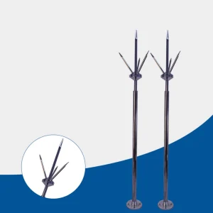 Multi-Electrode Early Streamer Emission (ESE) Lightning Rods Triple-Prong Configuration Copper Stainless Steel 10-Year Warranty