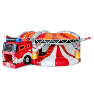 Multiplayer XL Firefighter Bounce House Jumping Inflatable Bounce House Bouncy Castle with Slide for Outdoor Kids
