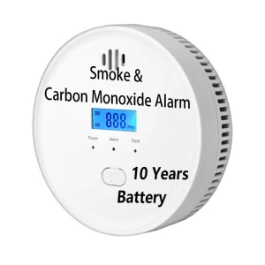 N01 CO & Smoke Detector Strobe Siren Smoke Alarm Powered by Alkaline Battery 120db