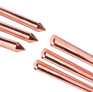 New Stock Arrival HUA DIAN Pointed Head Threaded Copper Coated Steel Grounding Rod Lightning Protection System UL467 10 Year