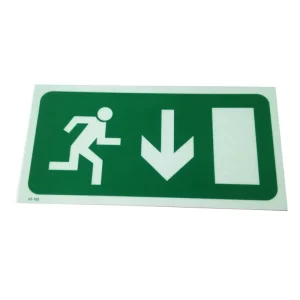 No Electricity Green Luminous PVC Fire Exit Safety Signs Glow Safety Signs for Construction