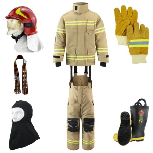 Nomex and Aramid Material Firefighter Turnout Gear Including Fireman Jacket Pants Helmet Gloves Boots EN469 Standard