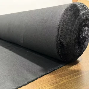 Non Combustible Black Soft Woven Twill Fabric Waterproof Flame Retardant for Outdoor and Home Textile Use
