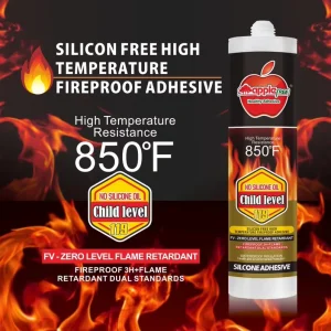 Non Toxic High Temperature Resistant Flame-retardant Silicone Sealant Strong Bonding Insulation Adhesive Fireproof Board Window