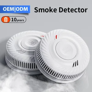 OEM 85dB Audible and Visual Smoke Alarm TUV EN14604 Photoelectric 10-Year Smoke Detector