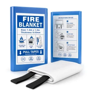 OEM Fiberglass Fire Blanket 1.2*1.2m 0.43mm CE Certified PVC Hard Box Custom Logo Bulk Factory Direct Price