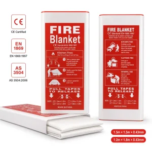 OEM ODM Fiberglass Fire Blanket PVC Hard Case Multi Size Private Label Kitchen Fire Safety Blanket