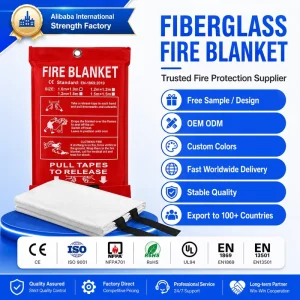 OEM Retail Pack Fiberglass Fire Blanket for Kitchen Home Emergency Fire Protection