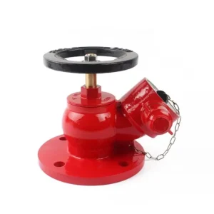 Oblique Landing Gate Valve DN65 PN16 Flange Fire Hydrant BS Standard Indoor Water Fire Fighting System Chain Cap