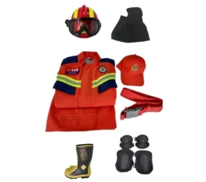 Orange Aramid Flame Retardant Full Body Emergency Rescue Firefighter Suit Fire Fighting Fireman Uniform ATPV 25 40cal cm HRC4