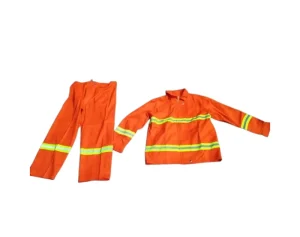 Orange Flame Resistant Fire Rescue Suit Full-Body Safety Protective Outfit for Fire Service Professionals