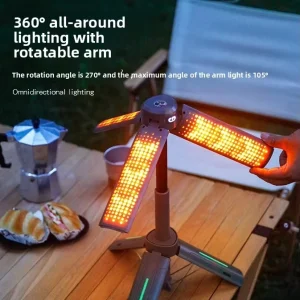 Outdoor LED Camping Lamp Trefoil Folding Bracket Telescopic Flashlight Magnetic Waterproof Emergency CE Certified Adjustable USB