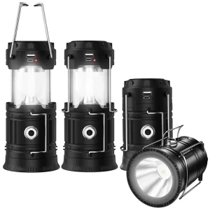 Outdoor Rechargeable Solar Camping Lantern High Power Tent Light Multifunctional Emergency Portable Hanging Lamp