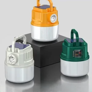 Outdoor Solar Powered LED Rechargeable Camping Lamp IP65 Rating Multifunctional Emergency Charging Night Markets Street 6000K