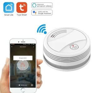 PGST CE ROHS FCC EN14604 Certified WiFi Smoke Alarm DC 9V LCD Display Photoelectric Sensor Smoke Detection