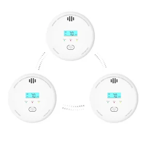 PGST Factory Wireless Interconnected LED Indicators 2 In 1 CO Smoke Alarm Battery Operated Smoke and Carbon Monoxide Detectors