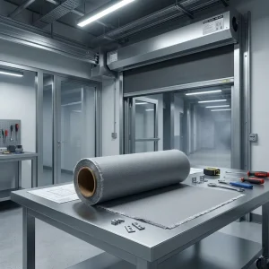 PU Coated Fiberglass Mesh Cloth Fireproof Heat Resistant Insulation Fabric for Smoke Curtains