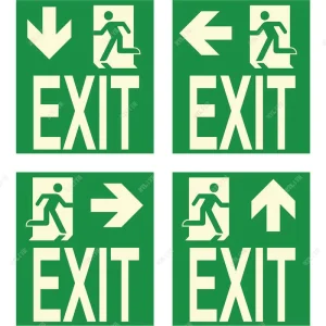 PVC 6 HoursPhotoluminescent Safety Sign Film Self Adhesive Roll Glow in Dark for Fire Exit Evacuation Signage Custom 48 Inch