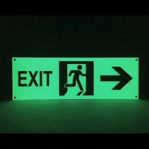 PVC Self luminous Durable Traffic Sign Board Custom Design Safety Exit Passage Sign Stairwell Entrance Green Emergency Exit Sign