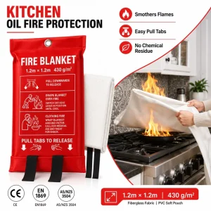 PVC Soft Bag Fire Blanket 1.2*1.2m 100% Fiberglass 430gsm