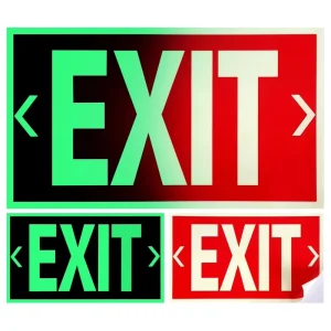 Photoluminescent Evacuation Exit Signs Luminous Exit Sign Glow in the Dark Safety Signs