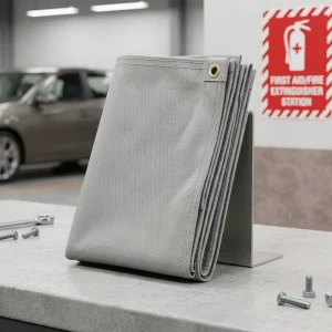 Portable Fire Blanket for Cars Durable Heat Resistant Lightweight EN13501 Certified Car Fire Blanket