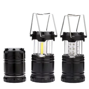 Portable Foldable LED Camping Lantern Emergency Adventure Lamp with Handle and Battery Operated for Outdoor Camping