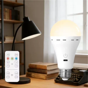Portable Handheld Flashlight Bulb Wireless USB Rechargeable Emergency Lamp Lightweight ABS Design for Indoor Outdoor
