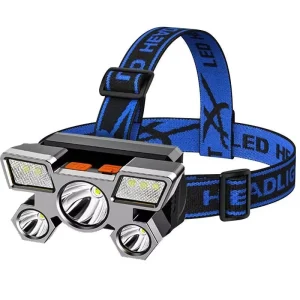 Portable High Lumen Ultra Bright USB Rechargeable COB Waterproof Tactical LED Headlamp for Camping Adventure Fishing