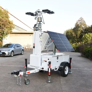 Portable LED Solar Light Tower with Battery Bank Mobile Emergency Lighting System for Mining Sites & Landscape DC Power Supply