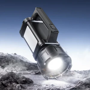 Portable Rechargeable LED Searchlight Side Emergency Light Solar Charging 4000mAh Battery Focusing