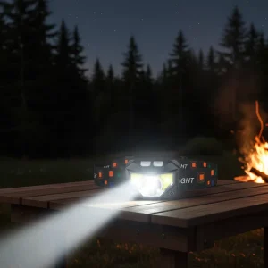 Portable Super Bright IP54 Rechargeable LED USB Induction Tactical Headlamp Flood Beam Long Range ABS Plastic Body 2G11 Lithium