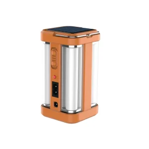 Portable Telescopic LED Flashlight Solar Rechargeable Emergency Lantern for Camping Outdoor Hiking Garden Use White Gold