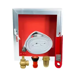 Powder-Coated Carbon Steel Fire Hose Cabinet 10m~30m Range Firefighting Equipment and Fire Protection Accessory
