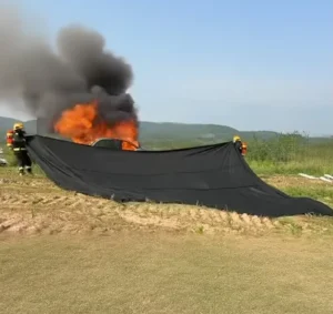 Pre oxidized Fiber Flame Retardant High Temperature Resistant Fire Blanket for Fire Trucks