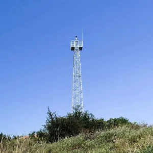 Prefabricated Steel Tube Lookout Tower With Steel Platform Lightning Rod Antenna Structure Steel Observation Tower