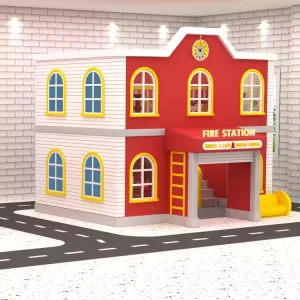 Pretend City Town Playhouse Toddler Fire Station Role Play House Furniture Kitchen School Children Play Centre Role Playing CE