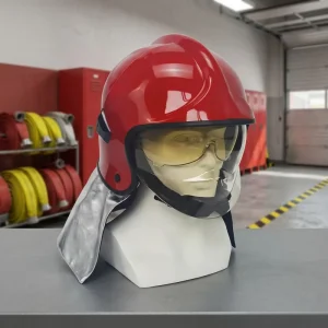 Professional Fireman Helmet PC PEI Material Class A B Fire Protection Recyclable Heat Prevention Face Screen Edge Sealing