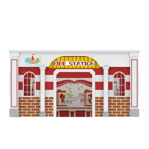 Professional Manufacturer Fancy Appearance Fire Station Children Wooden Play House Indoor for Kids