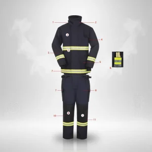 Professional Nomex Iiia Fabric EN469 Standard Nomex Firefighting Suit Firefighter Turnout Gear Fireman Protection High