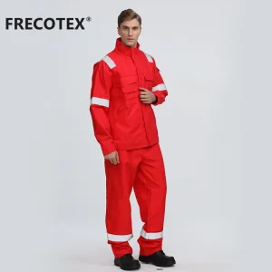 Protective Red Fire Retardant Work Clothes Uniforms Flame-Retardant Clothing For Worker