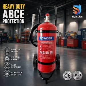 Pushcart ABCE Dry Powder Fire Extinguisher 20kg 35kg 50kg Industrial Workshop Mobile Fire Fighting Equipment Factory