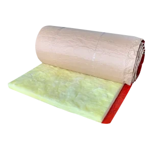 R122 Metal Roofing Insulation 12kg 50mm Rollo De Lana De Vidrio Kraft Paper Fiber Glass Wool Rolls