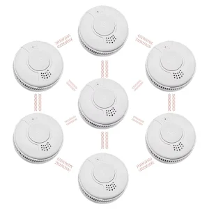 RF 868Mhz EN 14604 Battery Operated Fire Alert Sensor Wireless Interconnect Fire Alarm Smoke Detector Tester