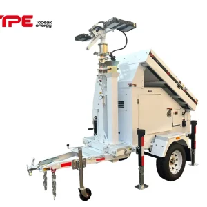 Rapid Deploy Solar DC White Light Tower Trailer Mounted LED Work Lights for Construction
